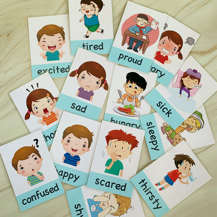 Emotion Management Emoticon Cognitive English Word Flash Card