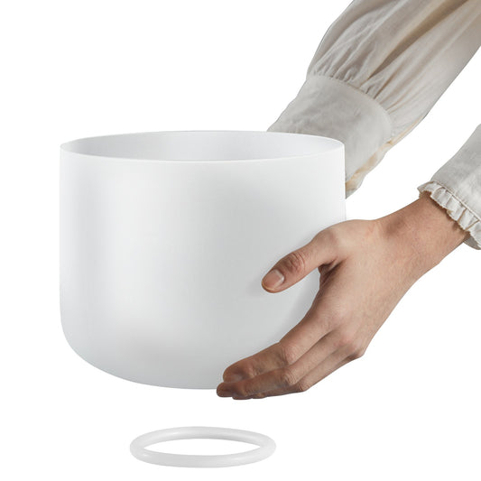 2PCS Crystal Singing Bowls, 8-inch And 10-inch A & F Note Singing Bowls, Frosted Quartz Singing Bowl With 10" Carrying Bag, 1 Rubber Mallet And 2 O-Rings, Ideal For Meditation Yoga Sound Healing