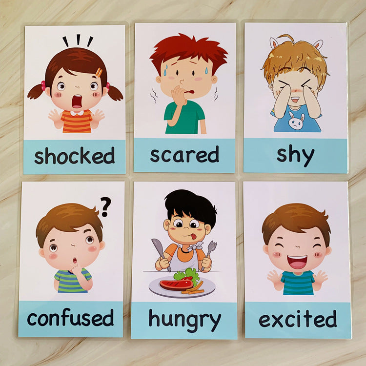 Emotion Management Emoticon Cognitive English Word Flash Card