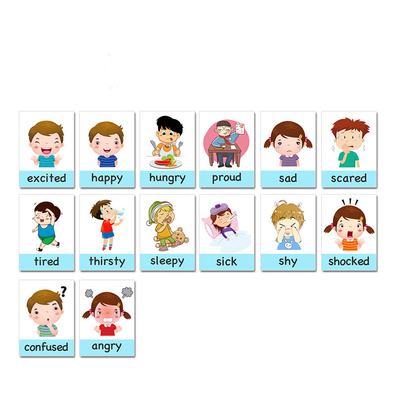 Emotion Management Emoticon Cognitive English Word Flash Card